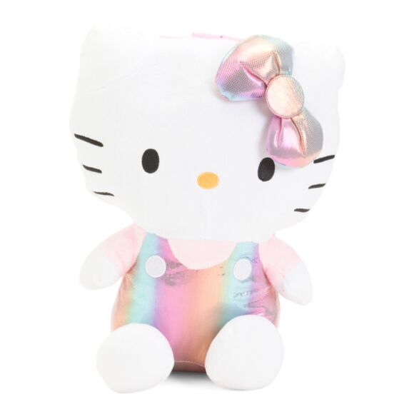Hello Kitty 14" Figural Backpack Irridescent Rainbow Jumper Bow Licensed NWT - Picture 1 of 2